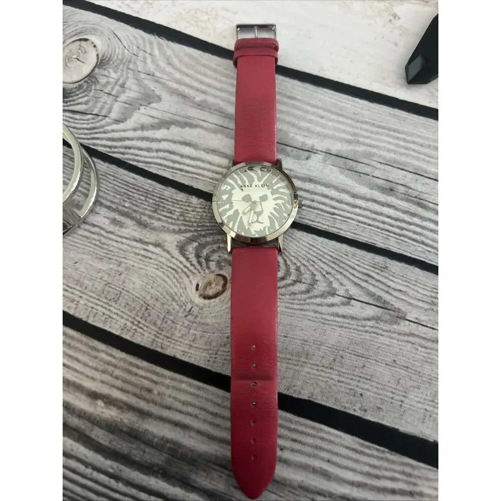 Anne Klein Silver Tone Red Band Women’s Quartz Watch